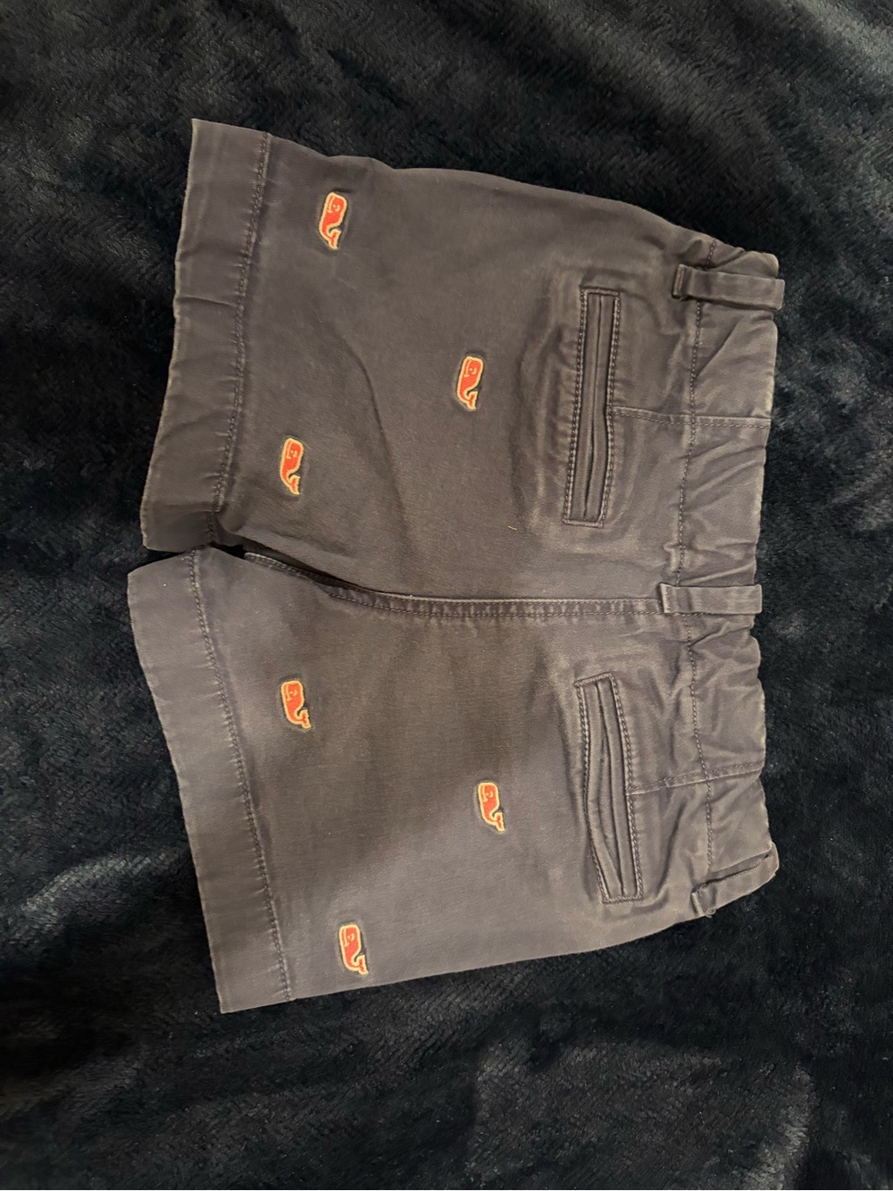 Vineyard Vines Navy Shorts with Orange Whale Embroidery